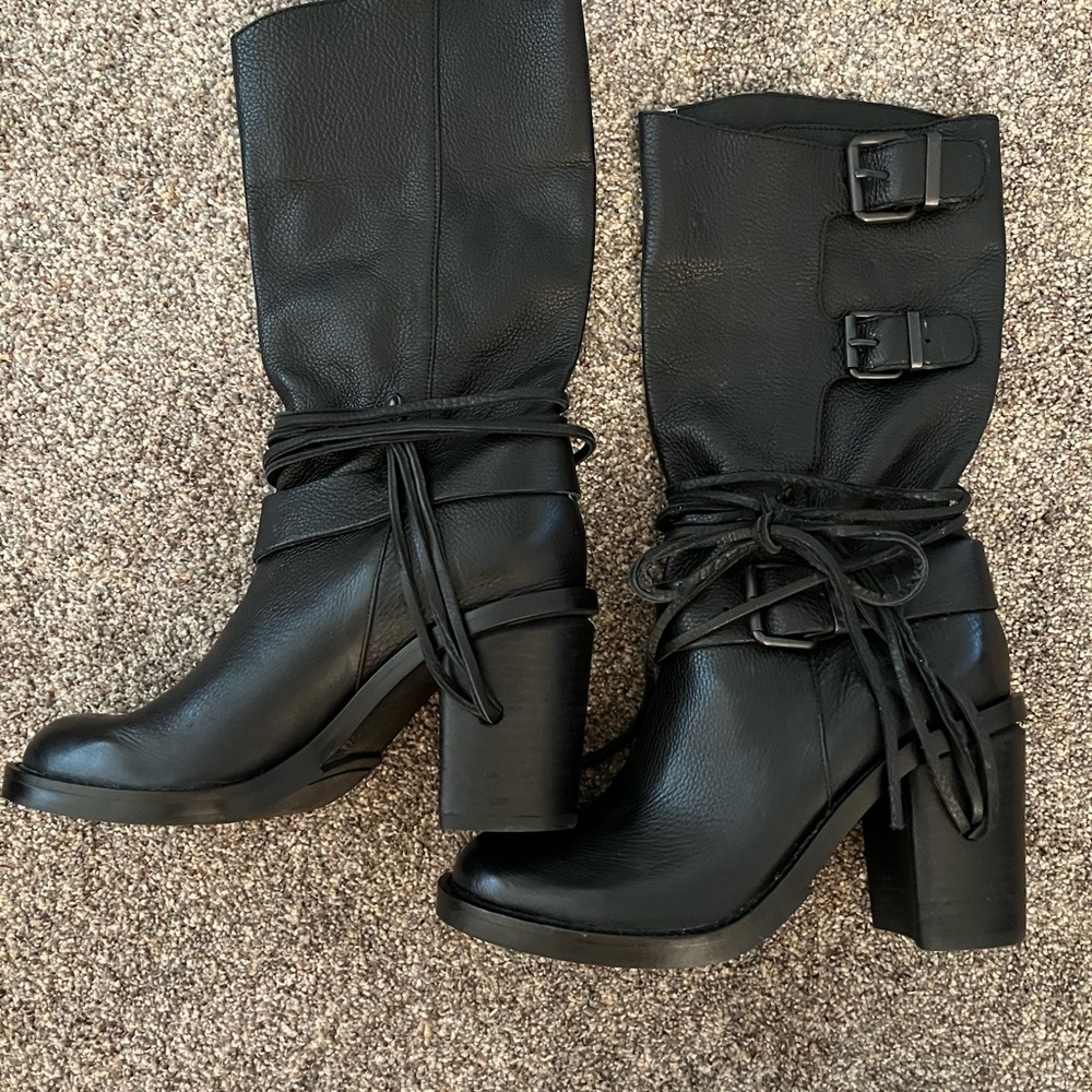 Vince Camuto Skylas Black Leather Women's Boots